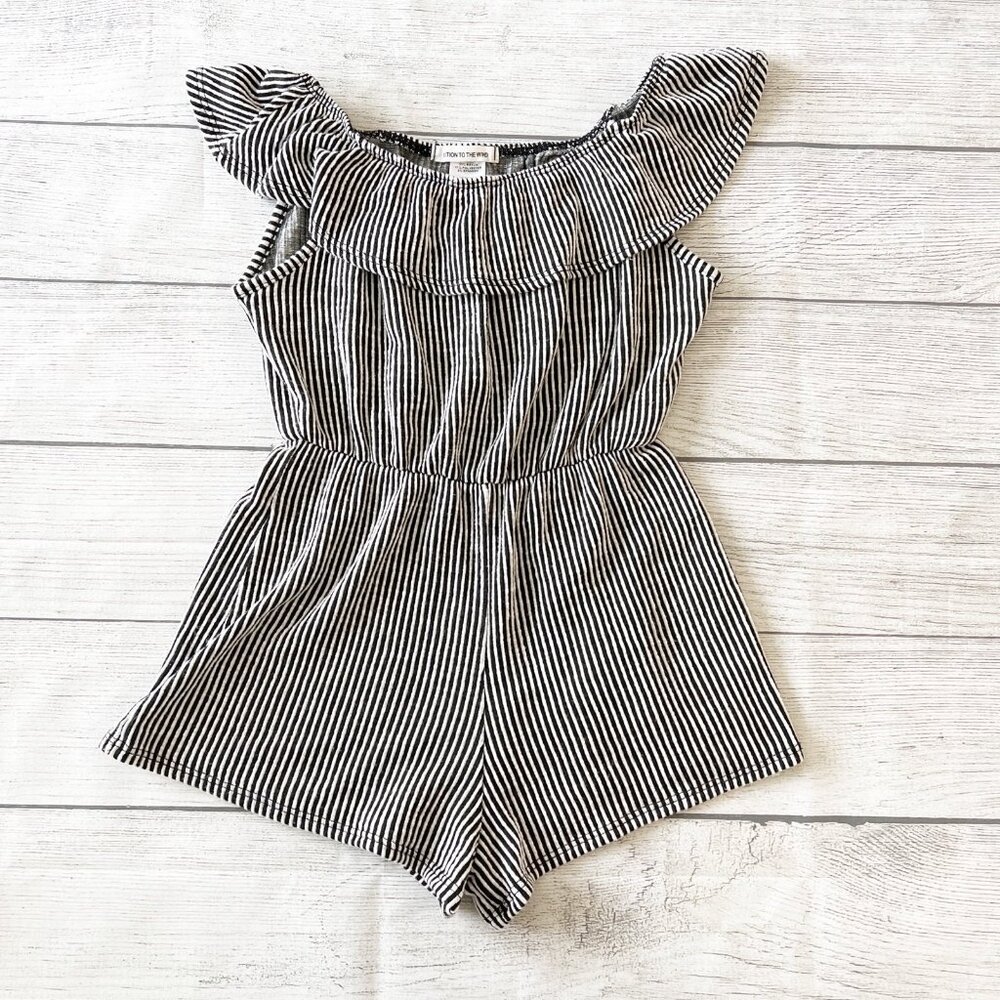 Caution To The Wind Striped Romper